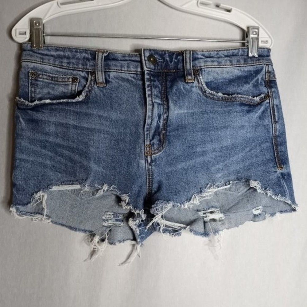 Free People Denim Shorts Womens Size 29 Junior Distressed Frayed Hem Summer Wear